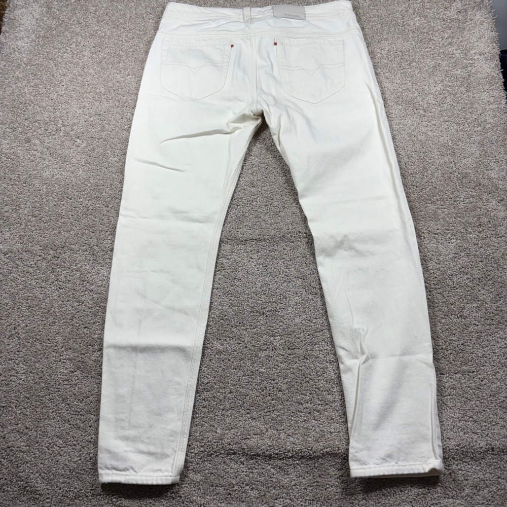 Diesel Thanaz 8880N Slim Skinny Jeans Mens 38x32 White Denim Made in Italy Y2K